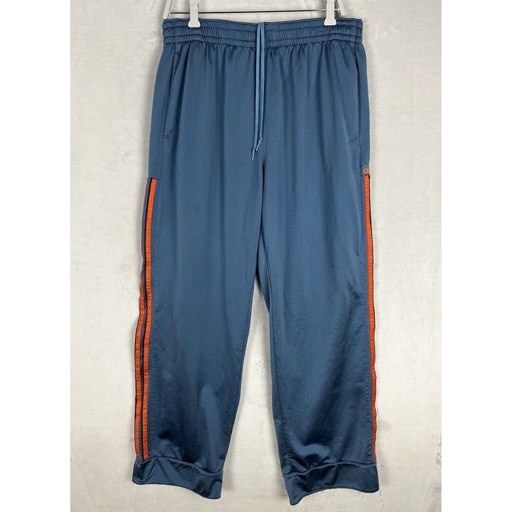 ADIDAS Track Pants Men XL Blue Relaxed Elastic Waist 3 Stripe Tapered Training